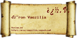 Áron Vaszilia névjegykártya
